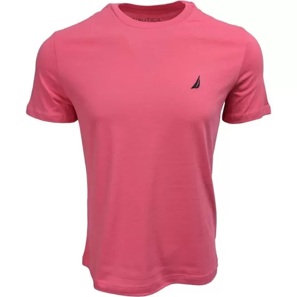 Nautica Mens Short Sleeve Solid Crew Neck TShirtBright Pink