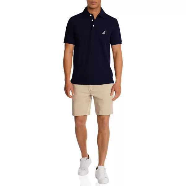 Nautica Mens Short Sleeve Solid Stretch Cotton Pique Polo ShirtNavy