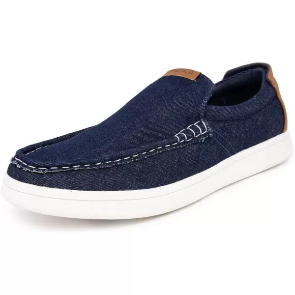 Nautica Mens SlipOn Loafers Casual Moc Toe Sneakers Boat Shoes Slipper for Men  Lightweight Comfortable  BreathableIndigo Denim