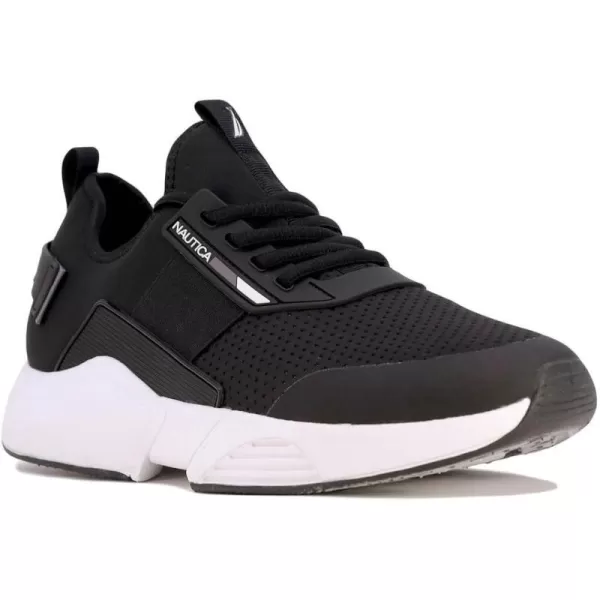 Nautica Mens Sneakers Athletic Comfortable Casual LaceUp Fashion Walking ShoesBlack Charcoal Niro