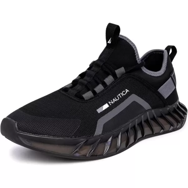 Nautica Mens Sneakers Casual Fashion Walking LaceUp Athletic Shoes for Gym Tennis Men  Slip On Breathable Lightweight  ComfortableBlackGrey