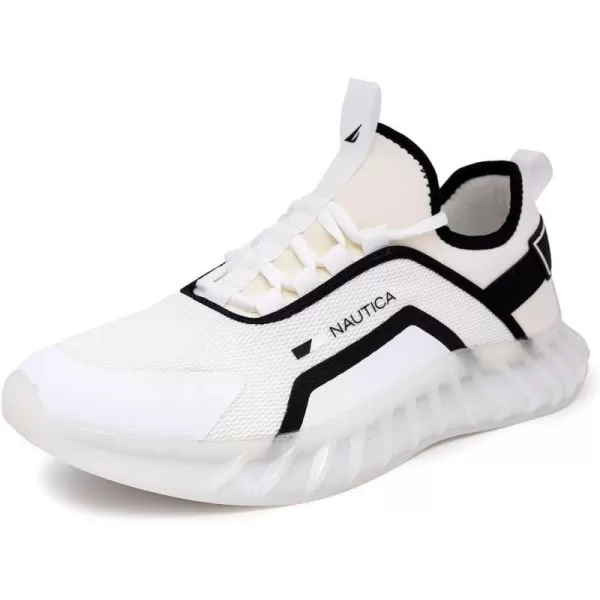 Nautica Mens Sneakers Casual Fashion Walking LaceUp Athletic Shoes for Gym Tennis Men  Slip On Breathable Lightweight  ComfortableWhiteBlack