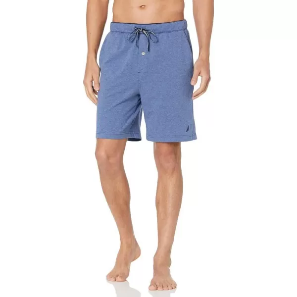 Nautica Mens Soft Knit Elastic Waistband Sleep Lounge ShortBlue Indigo Heather