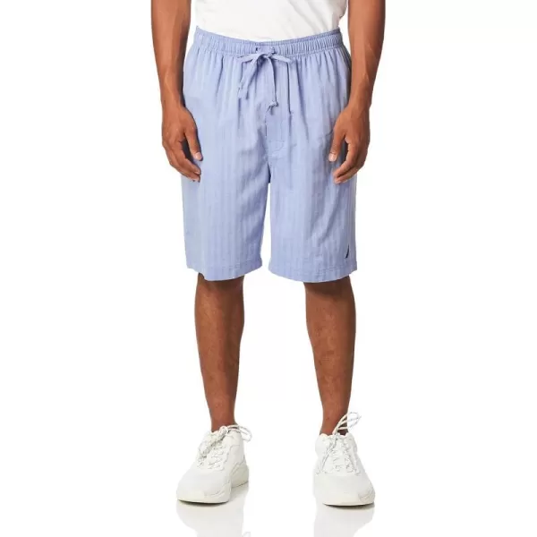 Nautica Mens Soft Woven 100 Cotton Elastic Waistband Sleep Pajama ShortBlue Bone