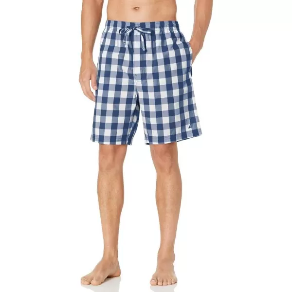 Nautica Mens Soft Woven 100 Cotton Elastic Waistband Sleep Pajama ShortBlue Depths