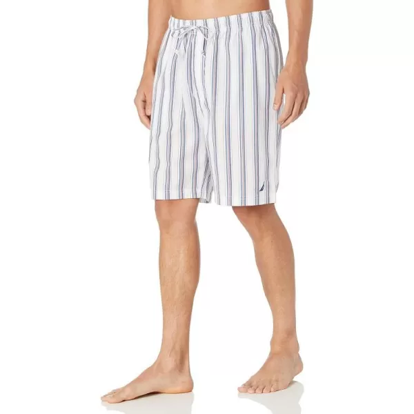 Nautica Mens Soft Woven 100 Cotton Elastic Waistband Sleep Pajama ShortBright White