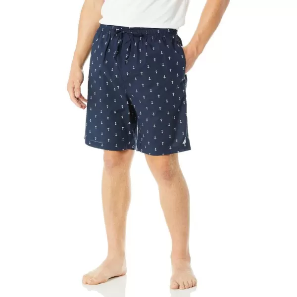 Nautica Mens Soft Woven 100 Cotton Elastic Waistband Sleep Pajama ShortTrue Navy