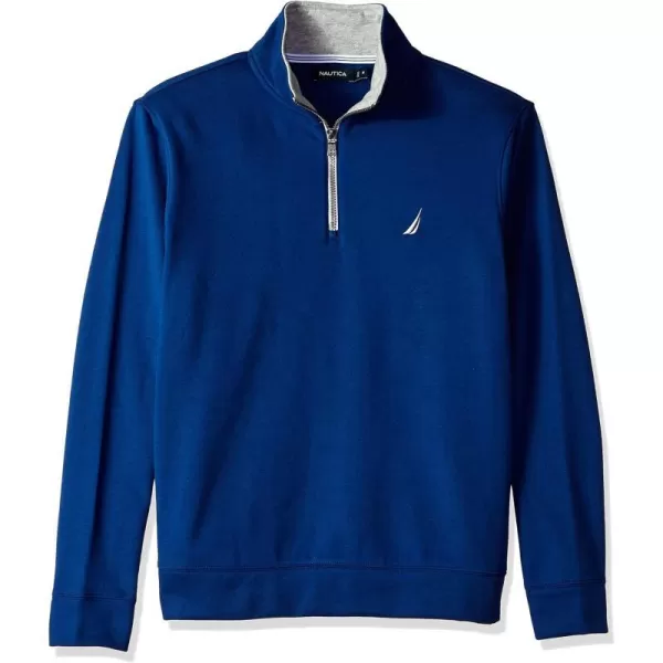 Nautica Mens Solid 14 Zip Fleece SweatshirtEstate Blue