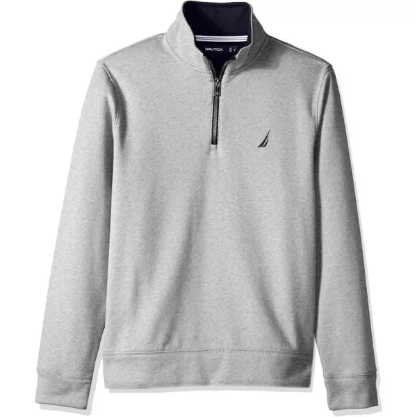 Nautica Mens Solid 14 Zip Fleece SweatshirtGrey Heather