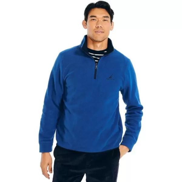 Nautica Mens Solid 14 Zip Fleece SweatshirtLimoges