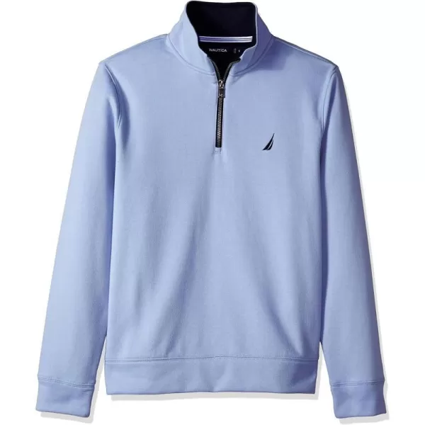 Nautica Mens Solid 14 Zip Fleece SweatshirtLinen Blue