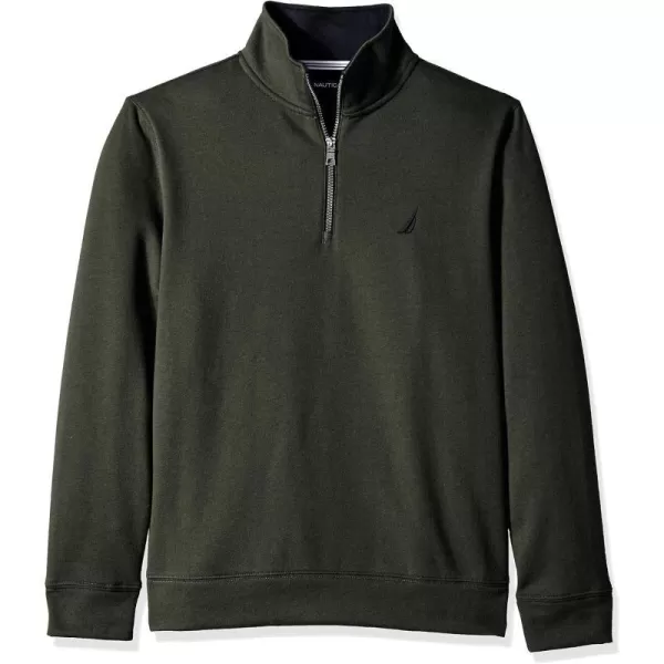 Nautica Mens Solid 14 Zip Fleece SweatshirtMoss Heather