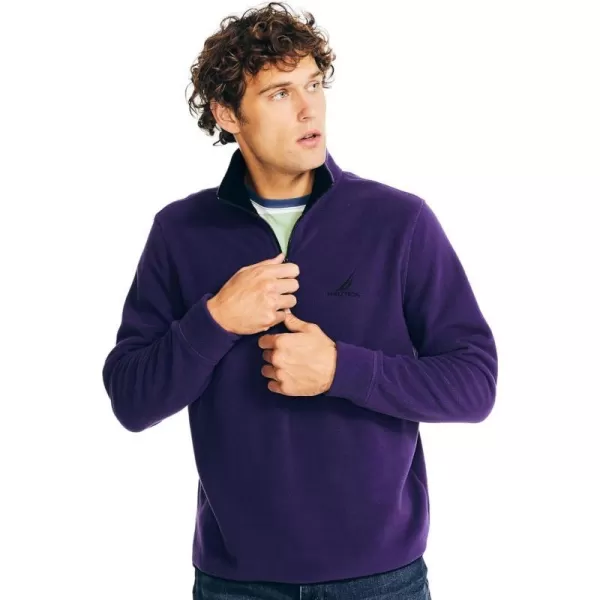 Nautica Mens Solid 14 Zip Fleece SweatshirtNautex Collection FallWinter 2024 Violet Wave