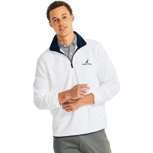 Nautica Mens Solid 14 Zip Fleece SweatshirtPerfect White