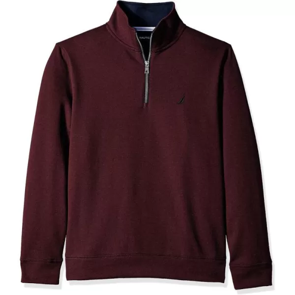 Nautica Mens Solid 14 Zip Fleece SweatshirtShipwreck Burgundy Heather