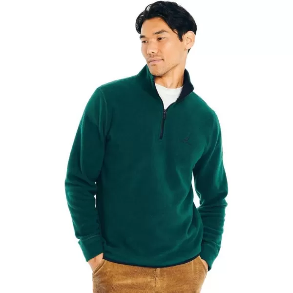 Nautica Mens Solid 14 Zip Fleece SweatshirtTidal Green