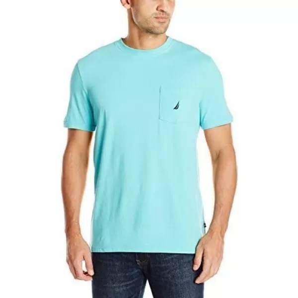 Nautica Mens Solid Crew Neck Short Sleeve Pocket TShirtBali Bliss