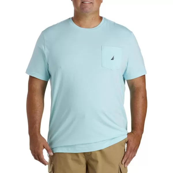 Nautica Mens Solid Crew Neck Short Sleeve Pocket TShirtBright Aqua