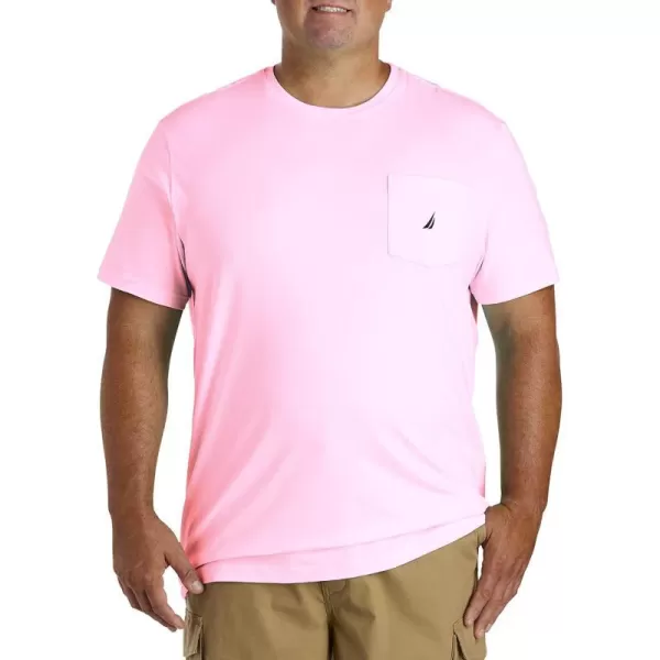 Nautica Mens Solid Crew Neck Short Sleeve Pocket TShirtCradle Pink