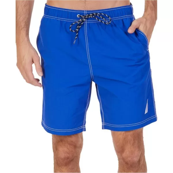 Nautica Mens Solid Quick Dry Classic Logo SwimTrunkbigtall Bright Cobalt