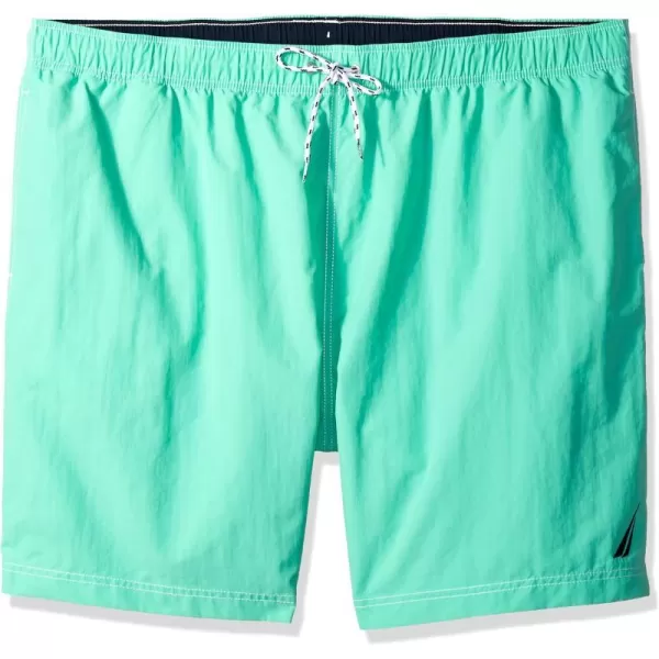 Nautica Mens Solid Quick Dry Classic Logo SwimTrunkbigtall Mint Spring