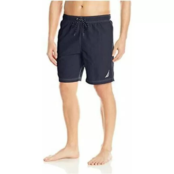 Nautica Mens Solid Quick Dry Classic Logo SwimTrunkbigtall Navy