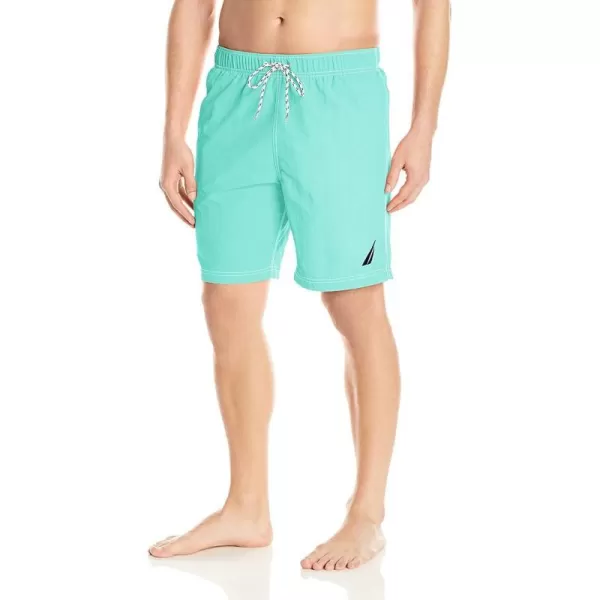 Nautica Mens Solid Quick Dry Classic Logo SwimTrunkstandard Bali Bliss