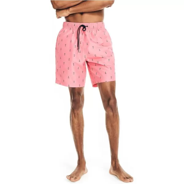 Nautica Mens Standard 8 Anchor Print QuickDry SwimTeaberry