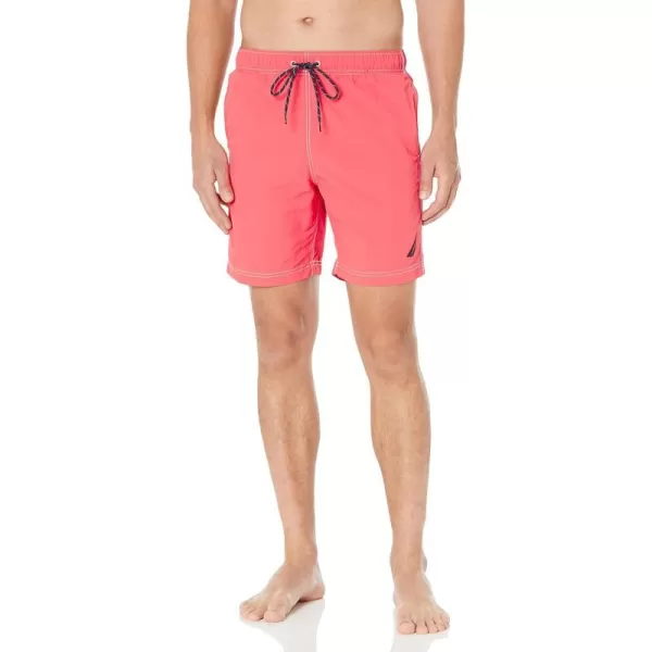 Nautica Mens Standard 8 Solid QuickDry Swim ShortPepper Red