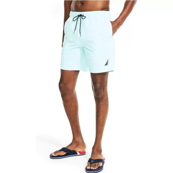 Nautica Mens Standard 8 Solid QuickDry Swim ShortReel Aqua