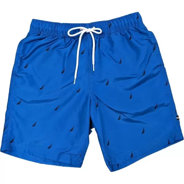 Nautica Mens Standard Quick Dry All Over JClass Sailboat Print Swim TrunkSpinner Blue