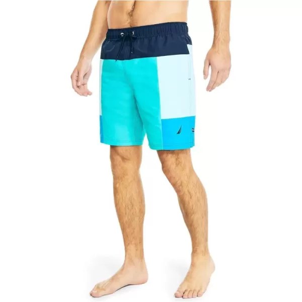 Nautica Mens Standard Sustainably Crafted 8 Colorblock SwimTropic Jade