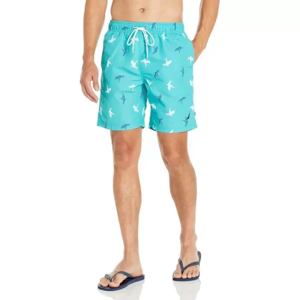 Nautica Mens Standard Sustainably Crafted 8 Parrot Print QuickDry SwimAqua Lagoon