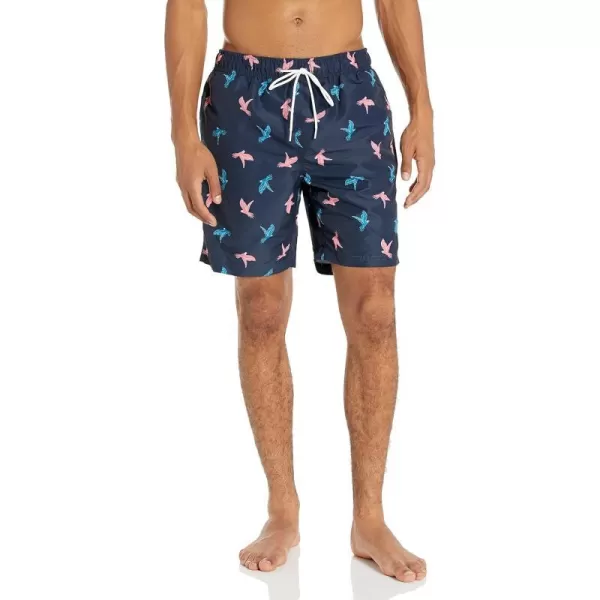 Nautica Mens Standard Sustainably Crafted 8 Parrot Print QuickDry SwimNavy