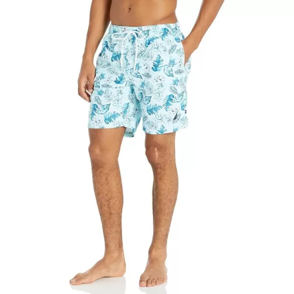 Nautica Mens Standard Sustainably Crafted 8 Tropical Print QuickDry SwimReel Aqua