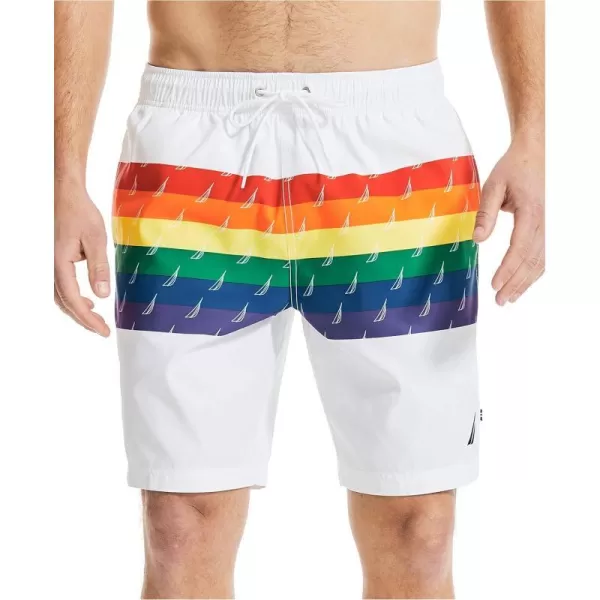 Nautica Mens Standard Sustainably Crafted Pride Swim ShortBright White