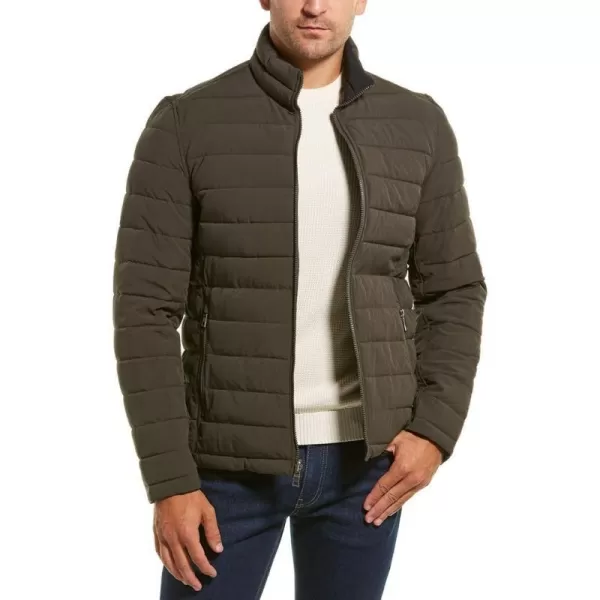 Nautica Mens Stretch Reversible Midweight Puffer Jacket Wind and Water ResistantVintage Dark Olive