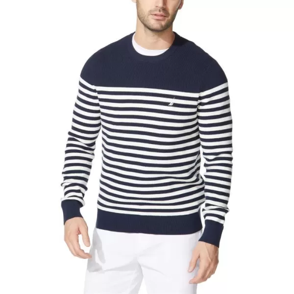 Nautica Mens Stripe Knit SweaterNavy