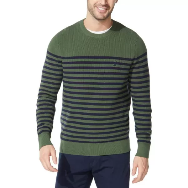 Nautica Mens Stripe Knit SweaterPine Forest