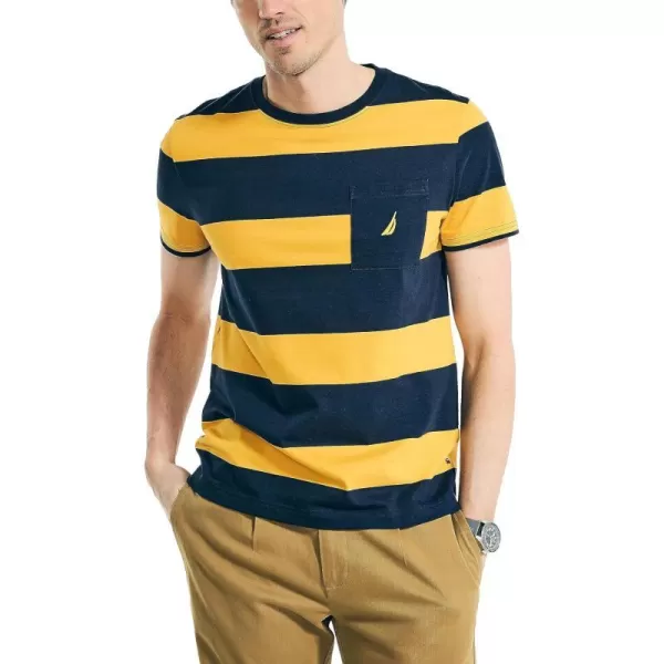 Nautica Mens Striped Crewneck TShirtNavy Seas