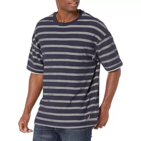 Nautica Mens Striped Pocket TShirtNavy