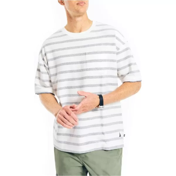 Nautica Mens Striped Pocket TShirtSail White