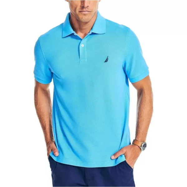 Nautica Mens Sustainably Crafted Classic Fit Deck PoloAzure Blue