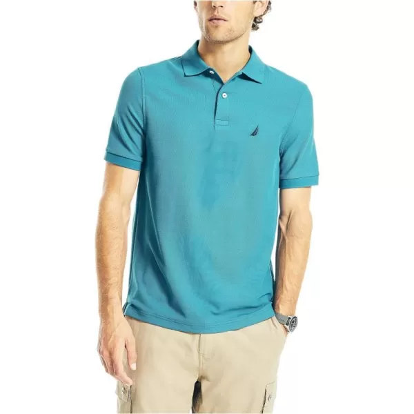 Nautica Mens Sustainably Crafted Classic Fit Deck PoloRich Teal