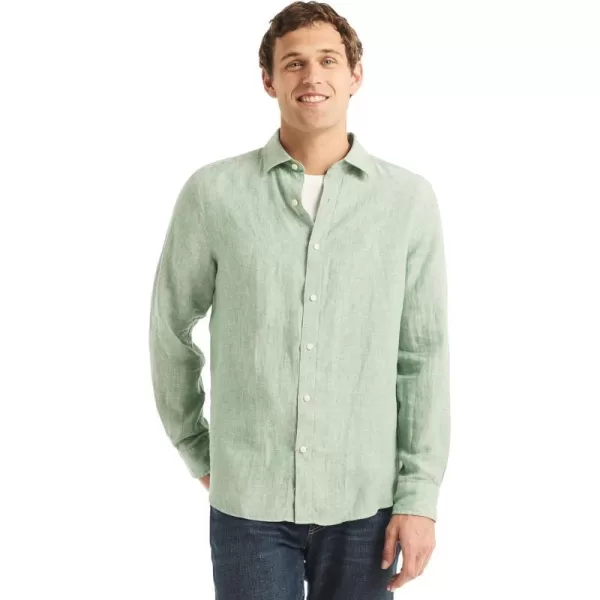 Nautica Mens Sustainably Crafted Classic Fit Linen ShirtFrosty Spruce