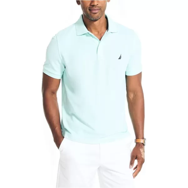 Nautica Mens Sustainably Crafted Classic Fit Performance Deck PoloReel Aqua