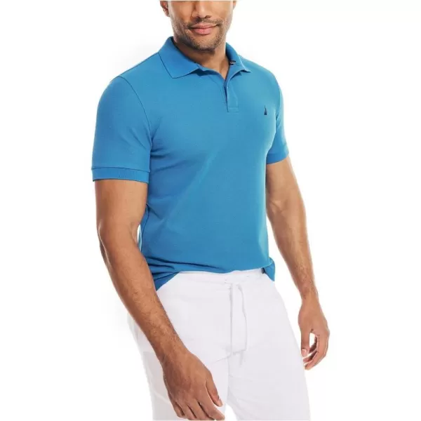 Nautica Mens Sustainably Crafted Classic Fit Performance Deck PoloSpinner Blue