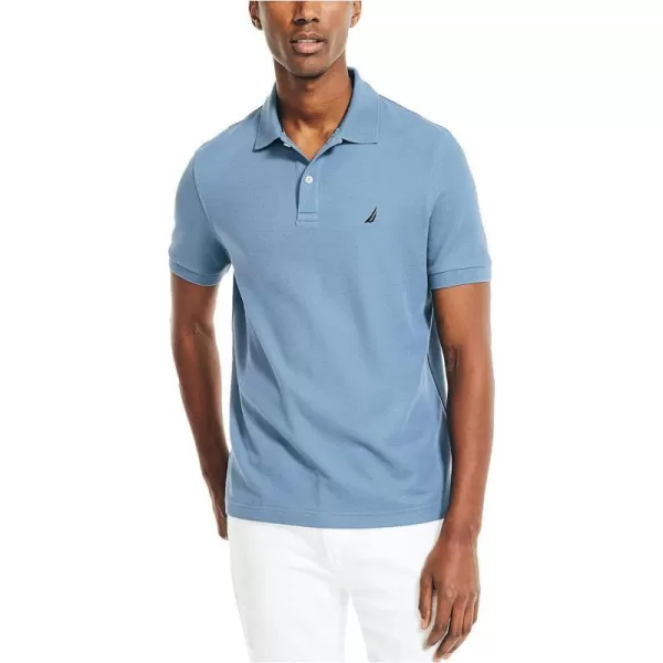 Nautica Mens Sustainably Crafted Classic Fit Performance Deck PoloSummit Blue