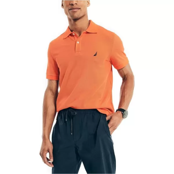 Nautica Mens Sustainably Crafted Classic Fit Performance Deck PoloTropic Orange