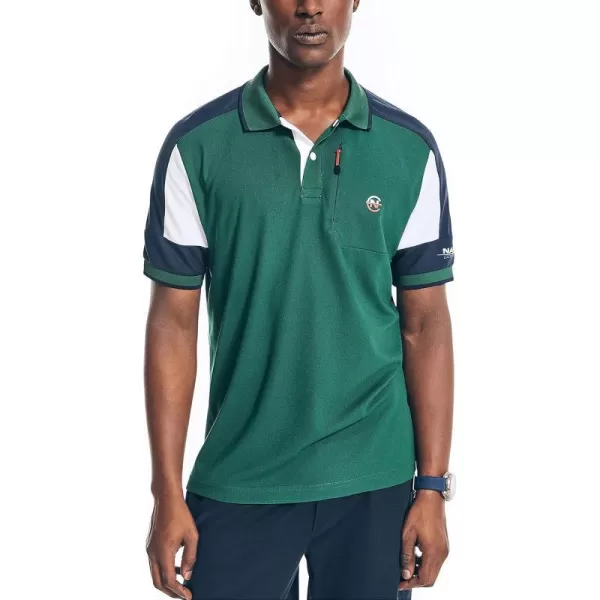 Nautica Mens Sustainably Crafted Classic Fit PoloTidal Green